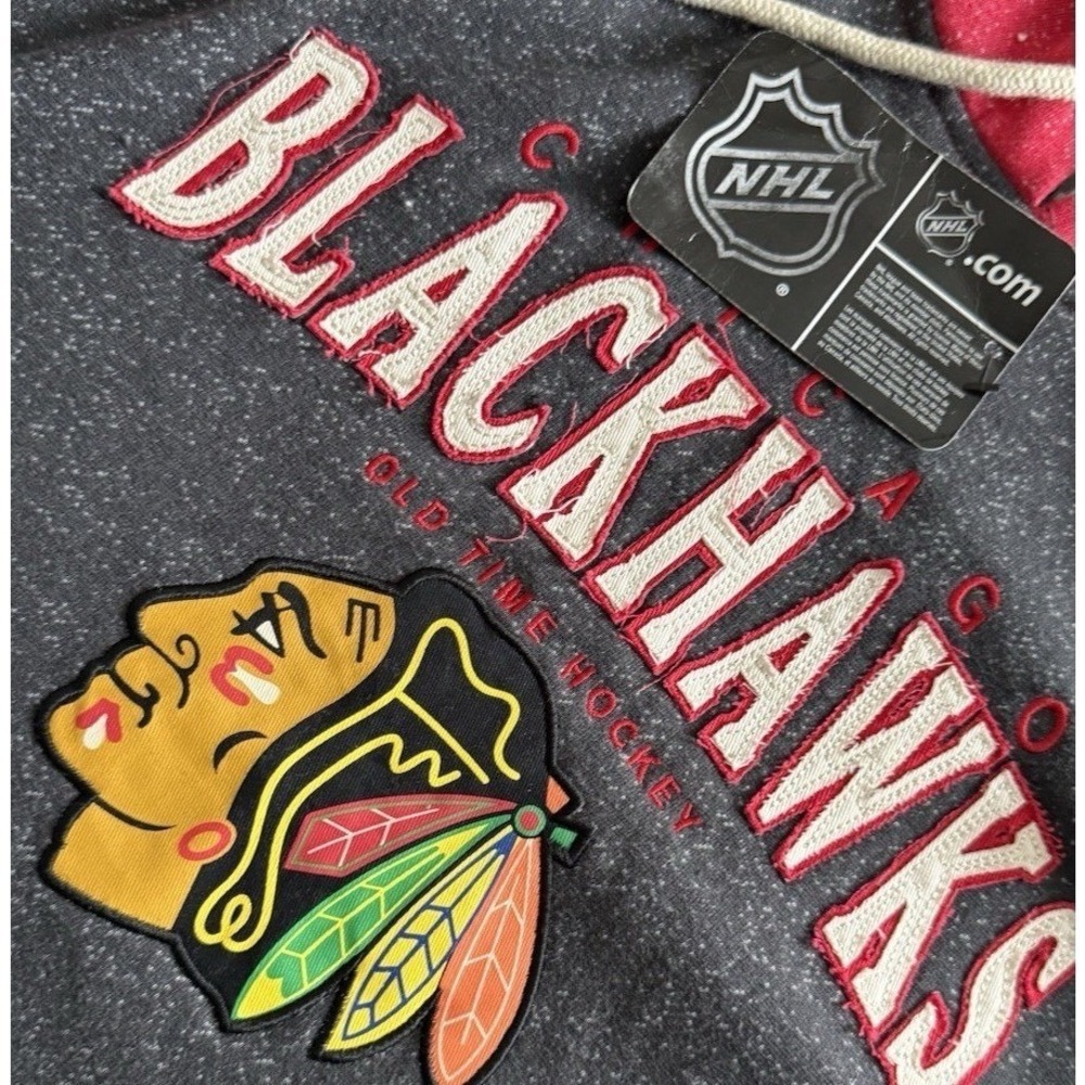 Chicago Blackhawks Women's Hoodie Sweatshirt Medium Red Old Time Hockey NHL NEW